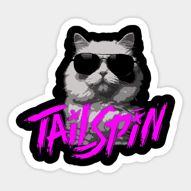 Tailspin Band Cat Graphic Hot Pink Sticker by Tailspin Band